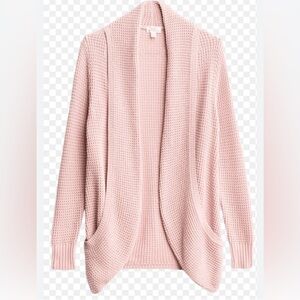 Market & Spruce Blush Open-Front Cardigan Small